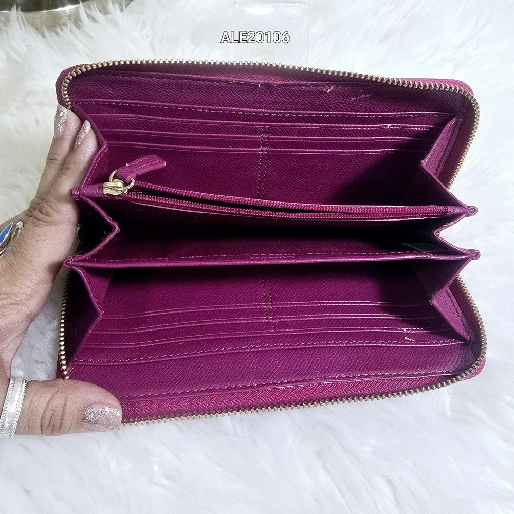 Coach Women's Pink and Brown Wallet
